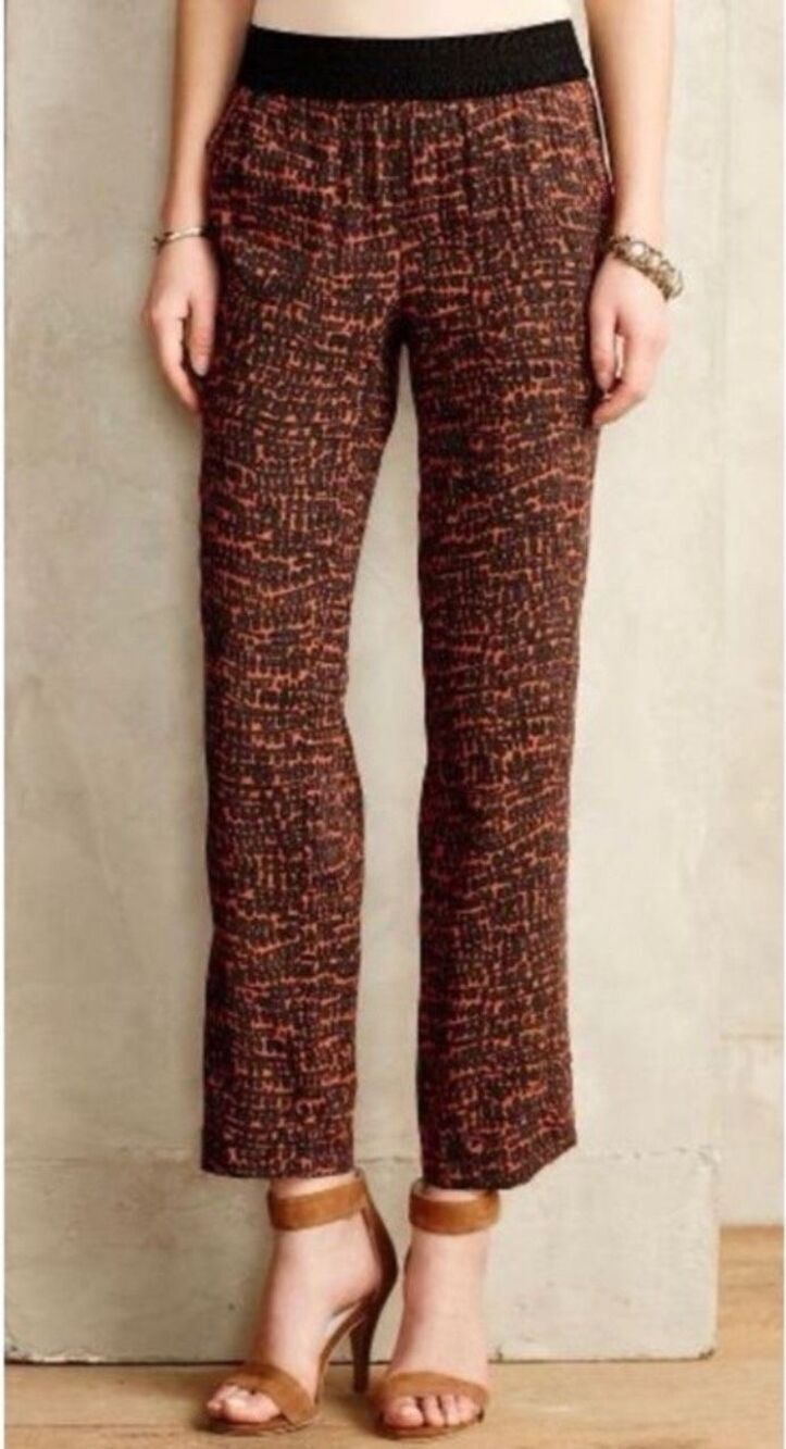Anthropologie Hei Hei kiri kiti pants orange black medium pull on